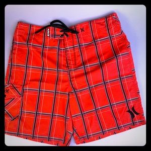 Red Hurley board shorts